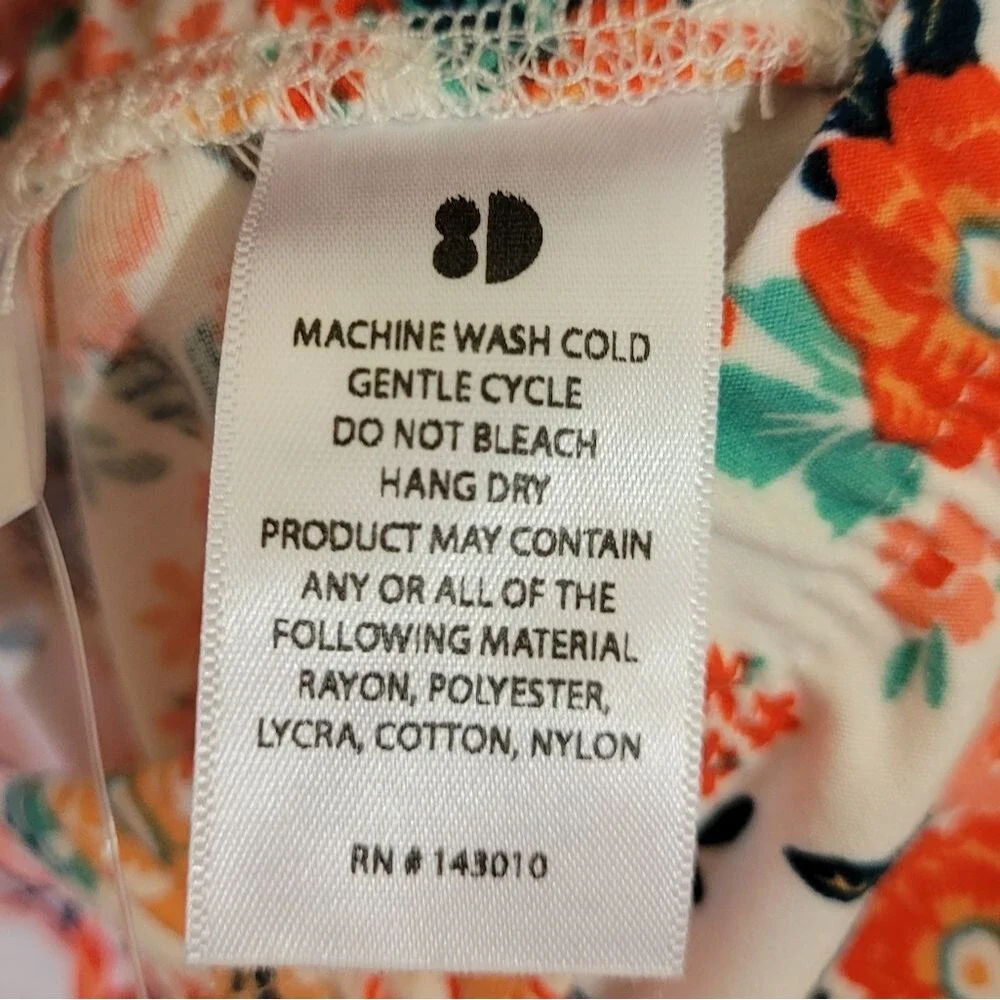 BNWT DOT‎ DOT SMILE Baby Girl White Orange Floral Buttery Soft Leggings Size 2T